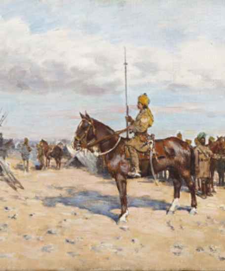 Lancier indien au camp de Daours, 1916